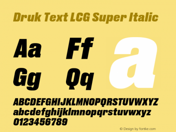 Druk Text LCG Super Italic Version 1.1 2015图片样张