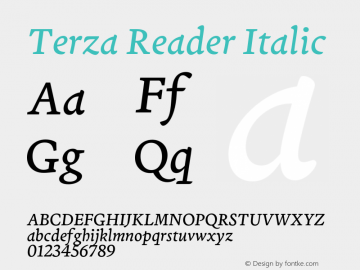 TerzaReader-Italic Version 1.001;hotconv 1.0.117;makeotfexe 2.5.65602图片样张