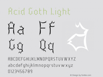 Acid Goth Light Version 1.002;Fontself Maker 3.5.4图片样张