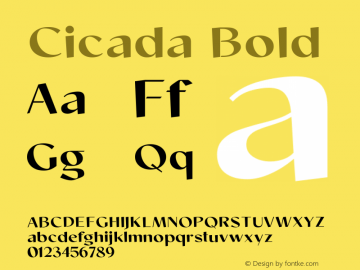 Cicada Bold Version 1.000图片样张