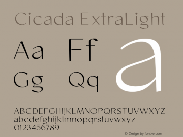 Cicada ExtraLight Version 1.000图片样张