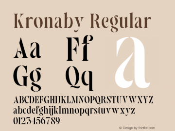 Kronaby Regular Version 1.000;hotconv 1.0.109;makeotfexe 2.5.65596图片样张