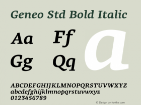 Geneo Std Bold Italic Version 1.6图片样张