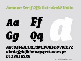 Amman Serif Offc Extrabold Italic Version 7.504; 2010; Build 1020图片样张