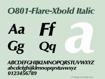 O801-Flare-Xbold Italic Version 1.0 20-10-2002图片样张