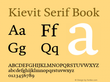 Kievit Serif Book Version 1.000, build 1030, FoPs, FL 5.04图片样张