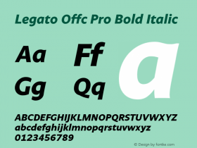 Legato Offc Pro Bold Italic Version 7.504; 2012; Build 1020图片样张