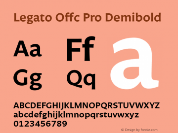 Legato Offc Pro Demibold Version 7.504; 2012; Build 1020图片样张