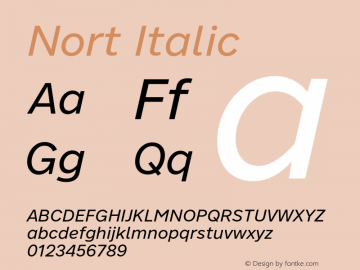 Nort Italic Version 7.70图片样张