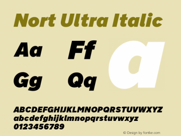 Nort Ultra Italic Version 7.70图片样张