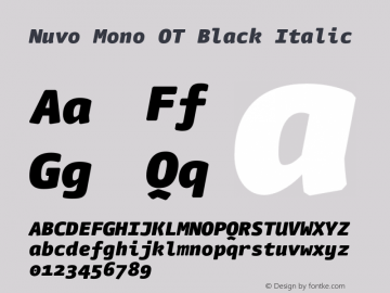 NuvoMonoOT-BlackItalic Version 7.504; 2011; Build 1020图片样张