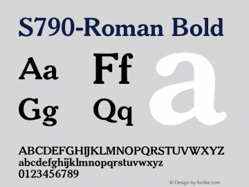 S790-Roman Bold Version 1.0 20-10-2002图片样张