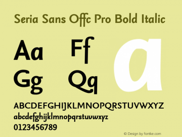 Seria Sans Offc Pro Bold Italic Version 7.504; 2010; Build 1020图片样张