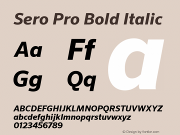 Sero Pro Bold Italic Version 7.70图片样张
