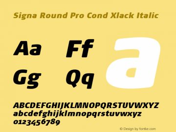 Signa Round Pro Cond Xblack Italic Version 7.504; 2017; Build 1023图片样张