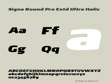 Signa Round Pro Extd Ultra Italic Version 7.504; 2017; Build 1023图片样张