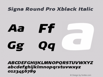 Signa Round Pro Xblack Italic Version 7.504; 2017; Build 1023图片样张