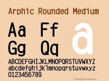 Arphic Rounded Medium Version 1.00图片样张