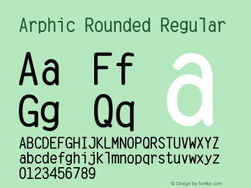 Arphic Rounded Version 1.00图片样张