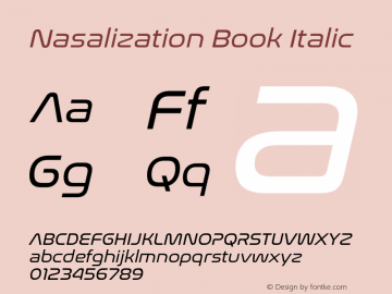 NasalizationBk-Italic Version 5.002图片样张