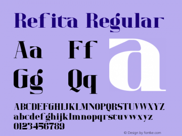 Refita Version 1.00;December 12, 2020;FontCreator 11.5.0.2426 32-bit图片样张