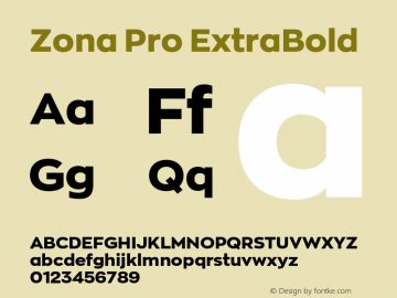 Zona Pro ExtraBold Version 2.001 | FøM Fix图片样张