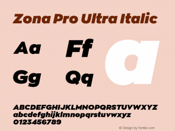 Zona Pro Ultra Italic Version 2.001 | FøM Fix图片样张