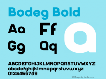 Bodeg Bold Version 001.000图片样张