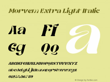 Morvem-ExtraLightItalic Version 1.000图片样张