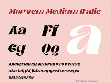 Morvem-MediumItalic Version 1.000图片样张