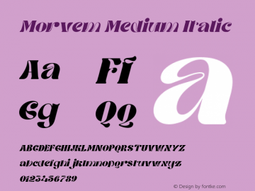 Morvem Medium Italic Version 1.000图片样张