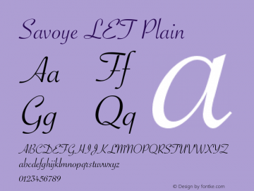 Savoye LET Plain Version 1.000;May 22, 2022;FontCreator 14.0.0.2790 64-bit图片样张
