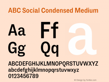 ABC Social Condensed Medium Version 1.000图片样张