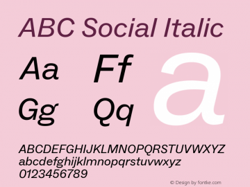 ABC Social Italic Version 1.000图片样张