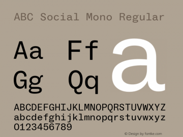 ABC Social Mono Regular Version 1.000图片样张