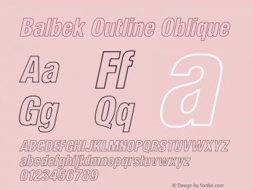 Balbek-OutlineOblique Version 1.200图片样张