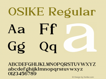 OSIKE Version 1.00;May 21, 2022;FontCreator 13.0.0.2683 64-bit图片样张