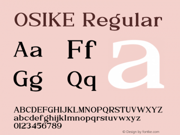 OSIKE Version 1.00;May 21, 2022;FontCreator 13.0.0.2683 64-bit图片样张