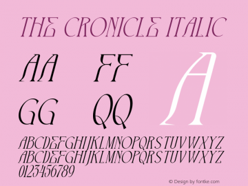 THE CRONICLE Italic Version 1.00;May 21, 2022;FontCreator 13.0.0.2683 64-bit图片样张