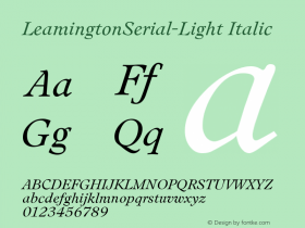 LeamingtonSerial-Light Italic Version 1.0 27-08-2002图片样张