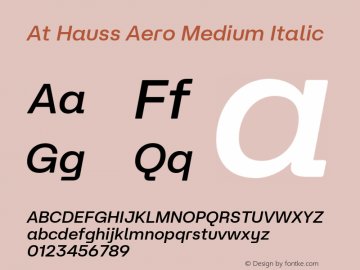 At Hauss Aero Medium Italic Version 1.100 | FøM Fix图片样张