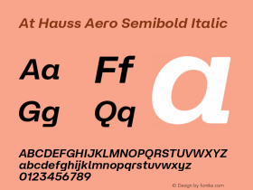 At Hauss Aero Semibold Italic Version 1.100 | FøM Fix图片样张