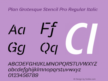 PlanGrotesqueStencilPro-RegIta Version 2.000图片样张