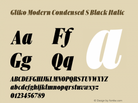 Gliko Modern Condensed S Black Italic Version 2.001图片样张