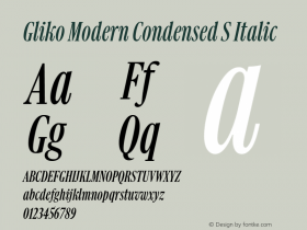 Gliko Modern Condensed S Italic Version 2.001图片样张