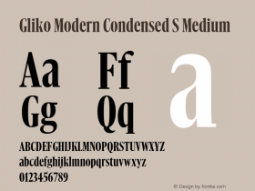 Gliko Modern Condensed S Medium Version 2.001图片样张