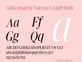 Gliko Modern Narrow L Light Italic Version 2.001图片样张
