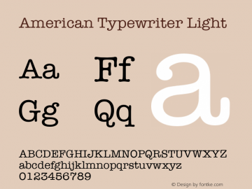 American Typewriter Light 16.0d2e4图片样张