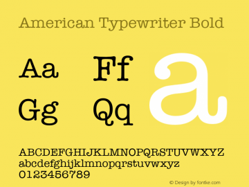 American Typewriter Bold 16.0d2e4图片样张