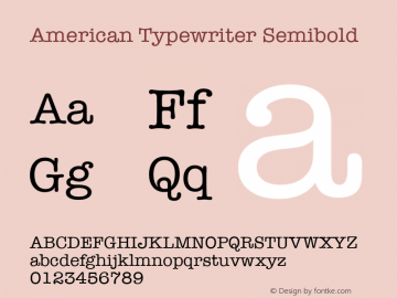 American Typewriter Semibold 16.0d2e4图片样张